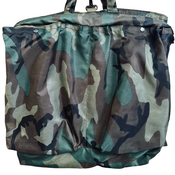 Vintage 90s Y2K Camo Purse Bag Camouflage Nylon Womens Large Green Clueless Edit - Picture 11 of 16